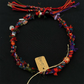 Calm Essence Bracelet – Handwoven Tibetan Cotton with Spiritual Beads