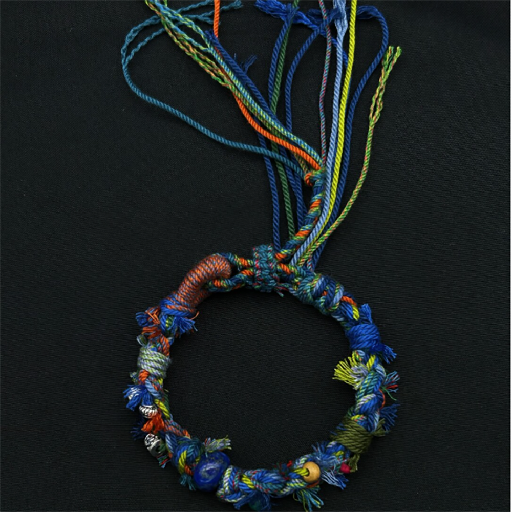 Tranquil Harmony Bracelet – Handwoven Tibetan Cotton with Spiritual Beads