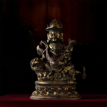 17世纪-毗沙门天(财宝天王)-利马铜鎏金-唐密 puretibetan