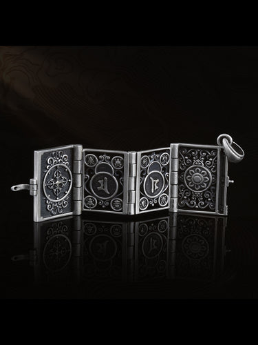 Wisdom Protection Blessing Buddhist Scripture Silver Pendant