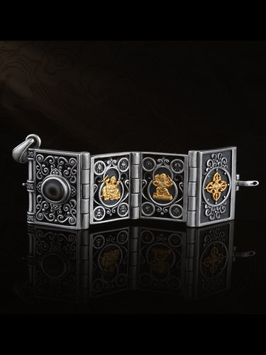 Wisdom Protection Blessing Buddhist Scripture Silver Pendant