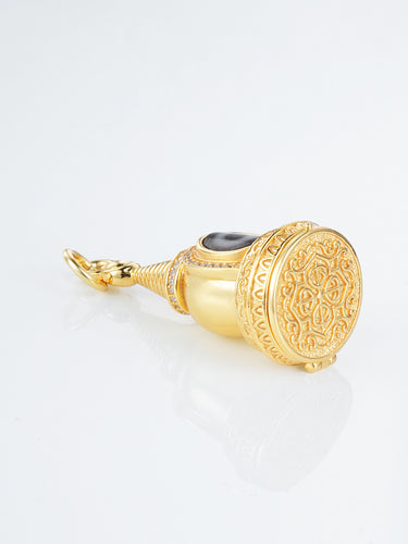 Wisdom Vision Single-Eyed Dzi Silver Pendant Stupa