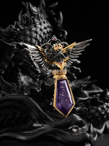 Protection Pendant Amethyst Heart-Soothing Garuda