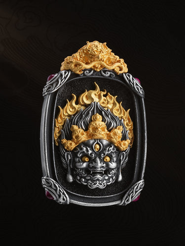 Fearlessness Guardian Mahakala Sterling Silver Pendant