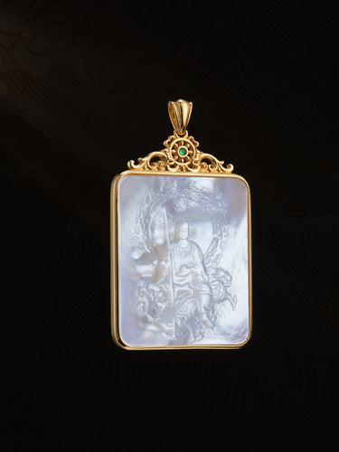 Mercy Guardian Ksitigarbha Bodhisattva Sterling Silver Pendant