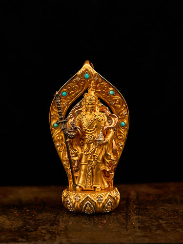 Divine Blessing Padmasambhava 18K Gold Silver Pendant