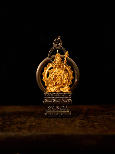 Blessing Enlightenment Padmasambhava 18K Gold Silver Pendant