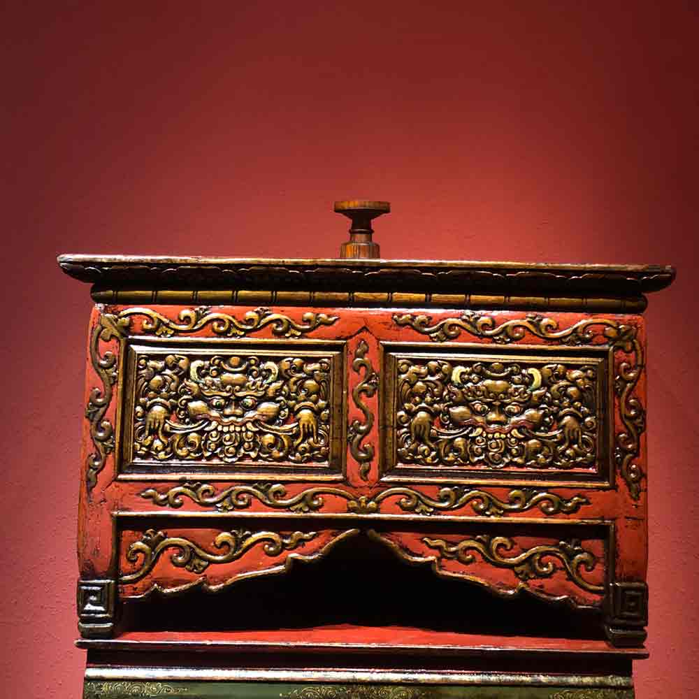 Zhibazha Carvings Tibetan Dharma Table puretibetan