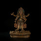 18th Century Six-armed Mahakala Tibetan Antique Buddha Statue Lima Copper Inlaid  With Gems From Shalu Monastery puretibetan