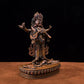 18th Century Six-armed Mahakala Tibetan Antique Buddha Statue Lima Copper Inlaid  With Gems From Shalu Monastery puretibetan