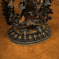 18th Century Six-Armed Mahakala Tibetan Antique Buddha Statue Bronze Gilt From Ganden Monastery puretibetan