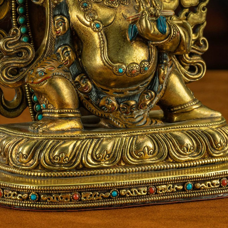 19th Century Yamantaka Tibetan Antique Buddha Statue Bronze Gilt puretibetan