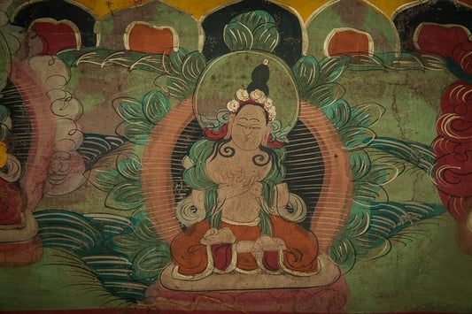 Green Tara Thangka Cotton Fabric Mineral Pigments Superfine Masterpiece puretibetan