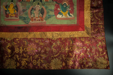 Green Tara Thangka Cotton Fabric Mineral Pigments Superfine Masterpiece puretibetan