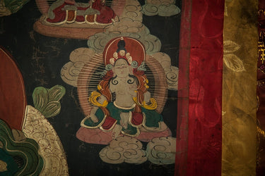 Green Tara Thangka Cotton Fabric Mineral Pigments Superfine Masterpiece puretibetan