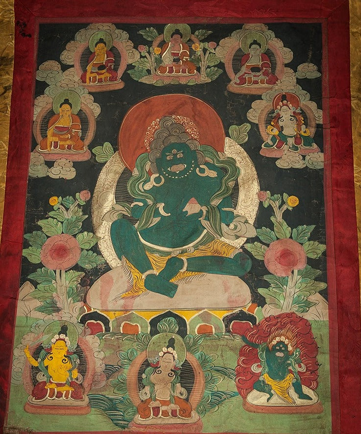 Green Tara Thangka Cotton Fabric Mineral Pigments Superfine Masterpiece puretibetan