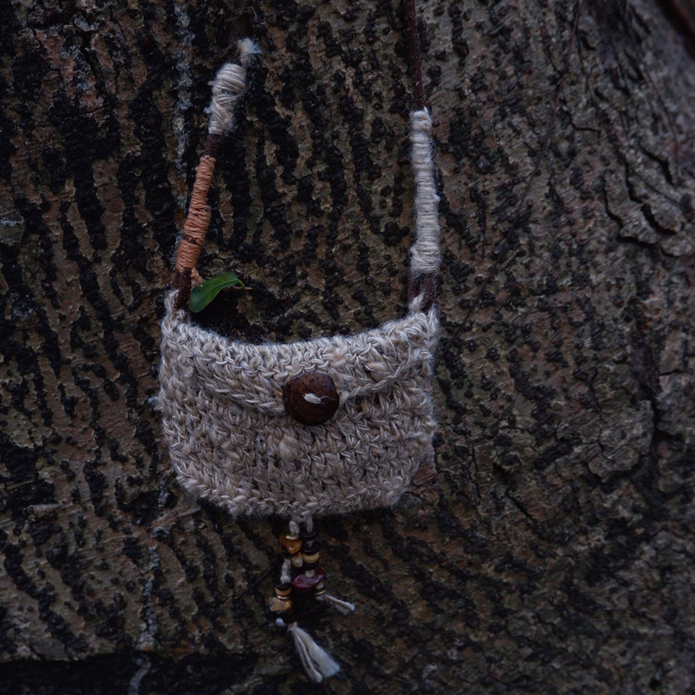 Tranquility Handmade Decorative Pouch with Natural Beads