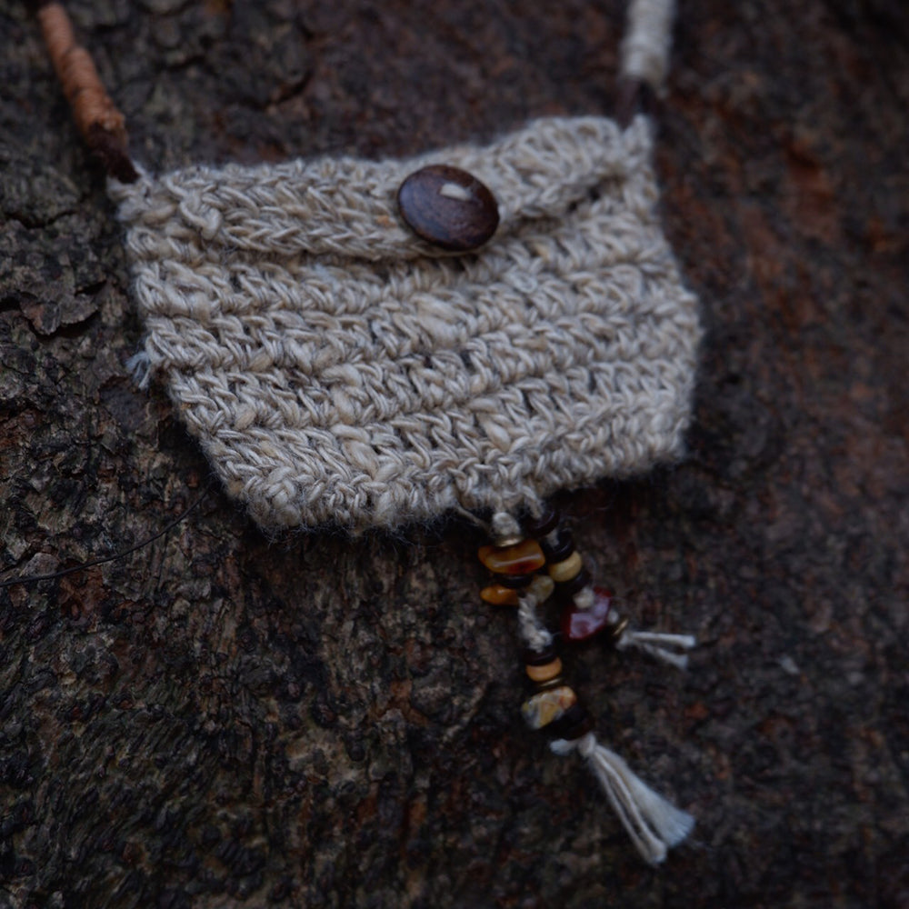 Tranquility Handmade Decorative Pouch with Natural Beads