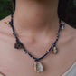 Serene Balance Crystal Fossil Necklace with Indigo Dyed Cord