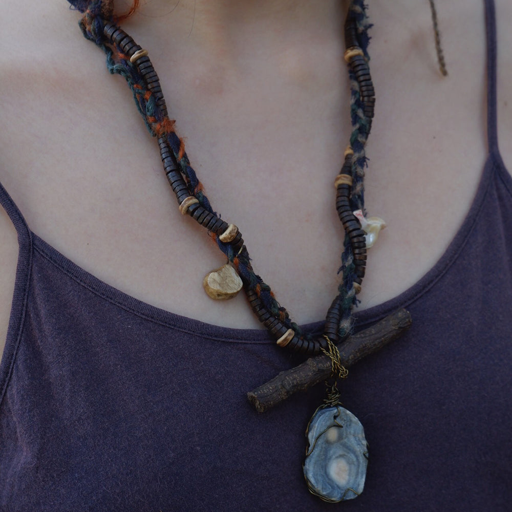 Primal Energy Pendant Necklace with Natural Elements