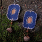 Blessed Leaf Artisan Earrings with Handwoven Fabric