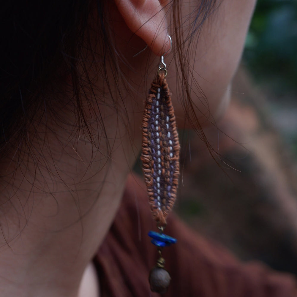 Wealth Embrace Earrings – Lapis Lazuli & Brass