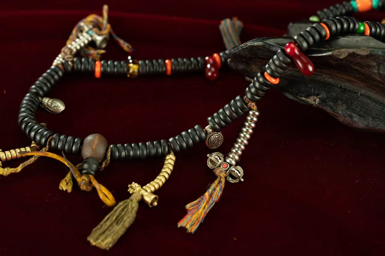 19th Century 108 Rosary Beads Old Red Sandalwood Bhaisajyaguru Beads puretibetan