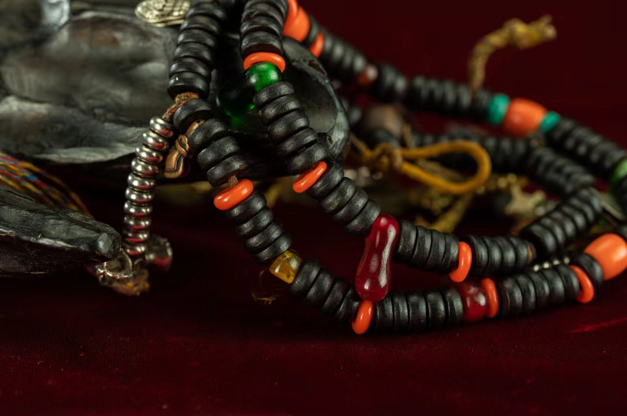 19th Century 108 Rosary Beads Old Red Sandalwood Bhaisajyaguru Beads puretibetan