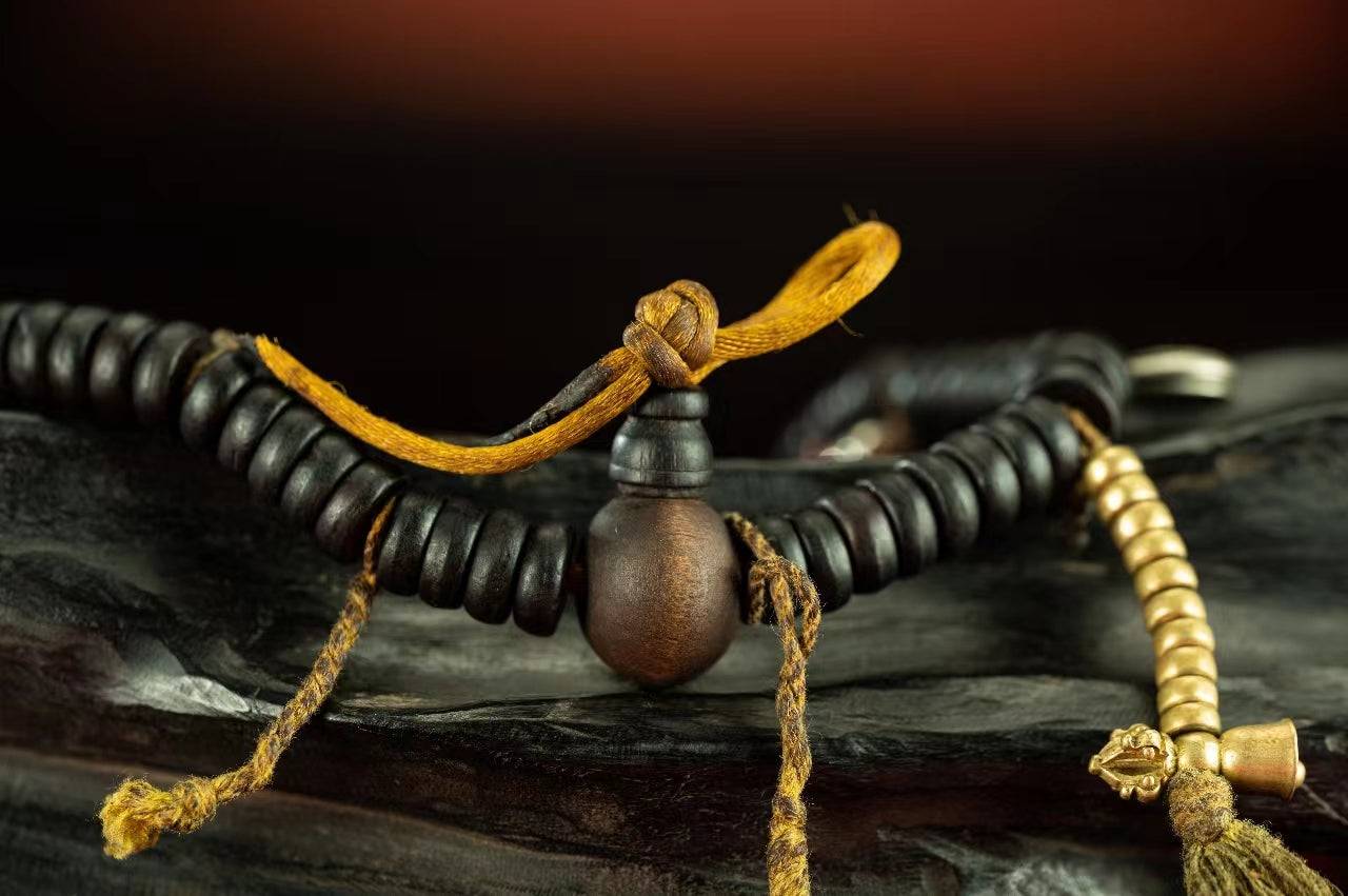 19th Century 108 Rosary Beads Old Red Sandalwood Bhaisajyaguru Beads puretibetan