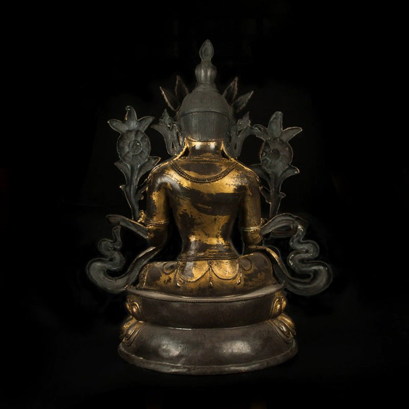 Rare and Important 19th Century Tara Tibetan Antique Buddha Statue Bronze Gilt puretibetan