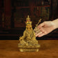 19th Century Padmasambhava Tibetan Antique Buddha Statue Fully Engraved Gilt From Dorje Drak Monastery puretibetan