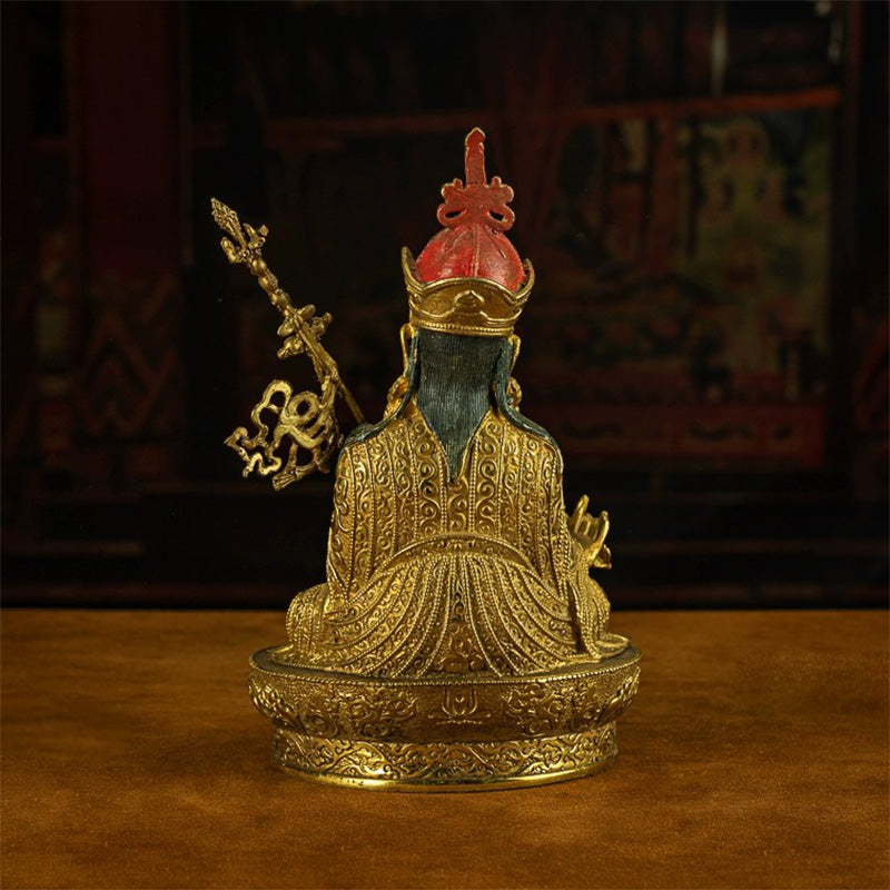 19世纪-莲花生大师-满工盏刻鎏金-多吉札寺 puretibetan