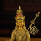 19th Century Padmasambhava Tibetan Antique Buddha Statue Fully Engraved Gilt From Dorje Drak Monastery puretibetan