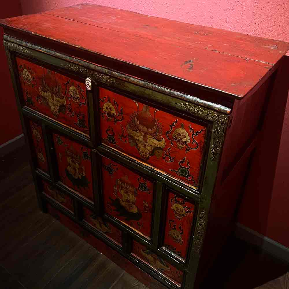 Painted Central Tibetan Cabinet - 19th Century