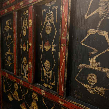 Painted Shmashana Tibetan Main Dharma Cabinet puretibetan