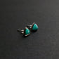 Emerald Wealth Triad – Turquoise Prosperity Energy Stud Earrings