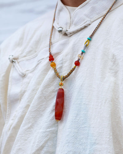 Spiritual Energy Five Eyes Dzi Beads Necklace