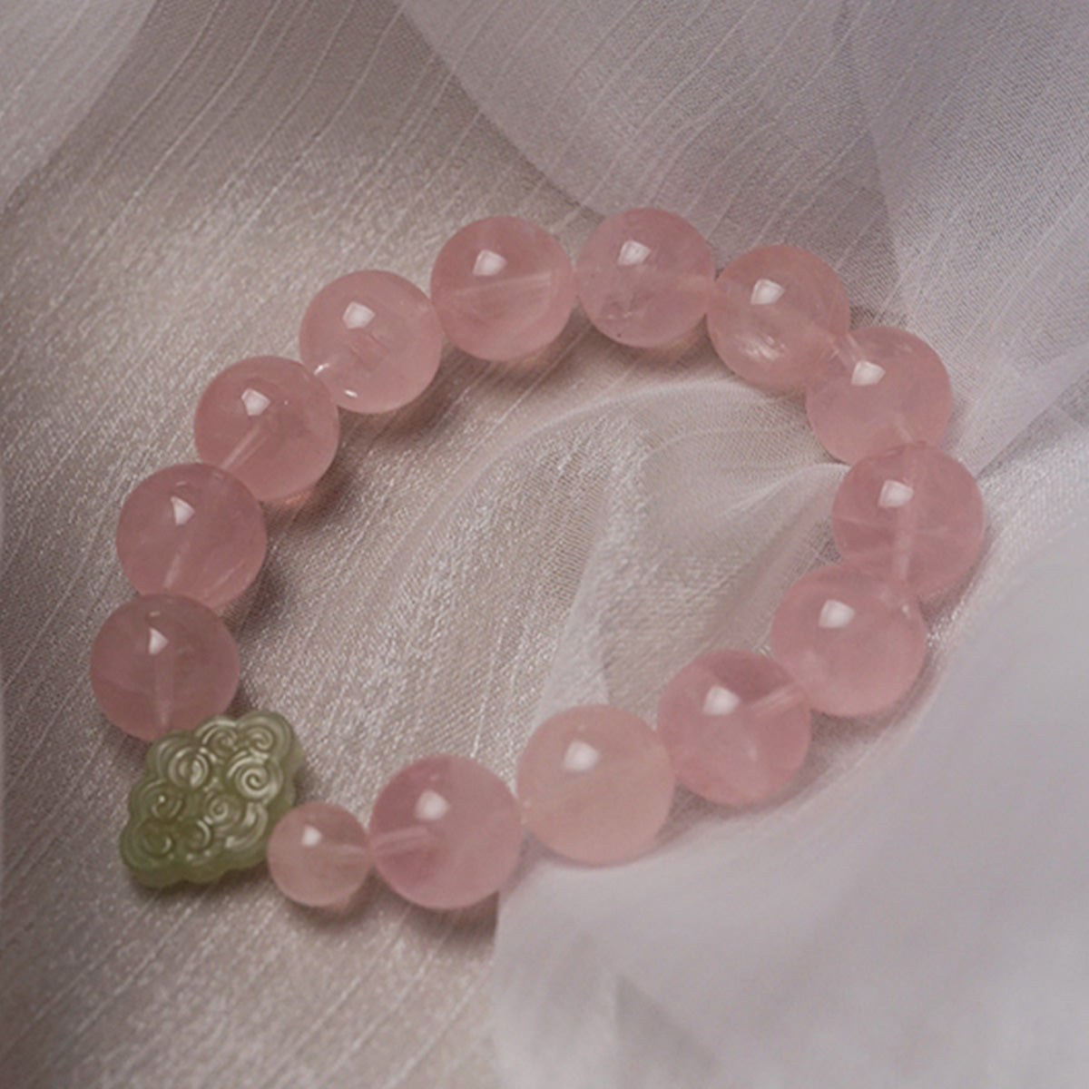 Rose Quartz and Hotan Jade Love Energy Bracelet