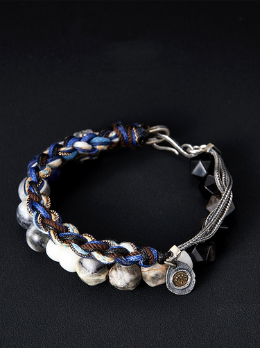 Handcrafted Sterling Silver Breaking Waves Bracelet