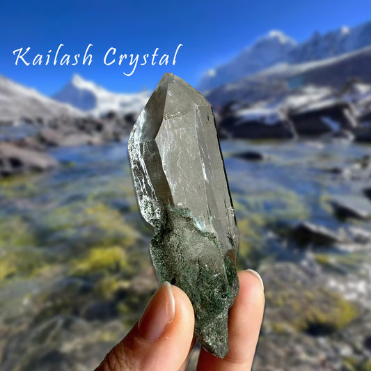 Tibetan Green Ghost Sleeping Raw Stone Kailash Energy Blessing