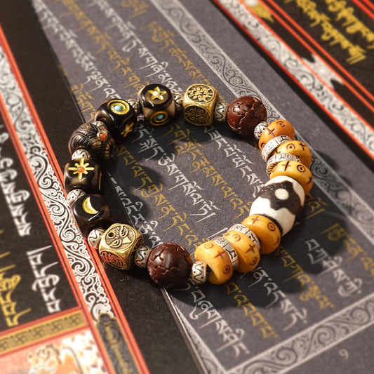 Guardian’s Gift Prosperity & Protection Tibetan Dzi Bead Bracelet