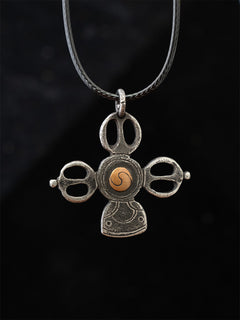 Tibetan Thokcha Lotus Cross Vajra Pendant
