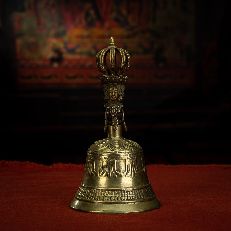 Tibetan Nine-Pronged Vajra Bell Dual Alloy Copper Ritual Artifact from Sera Monastery