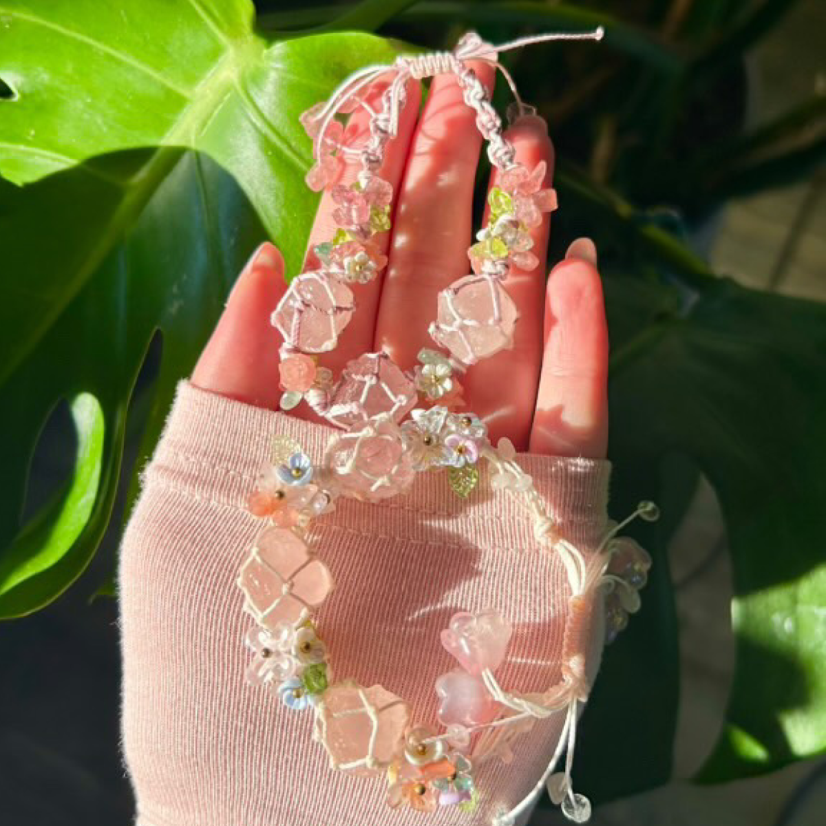 Radiant Embrace Love Energy Rose Quartz Bracelet