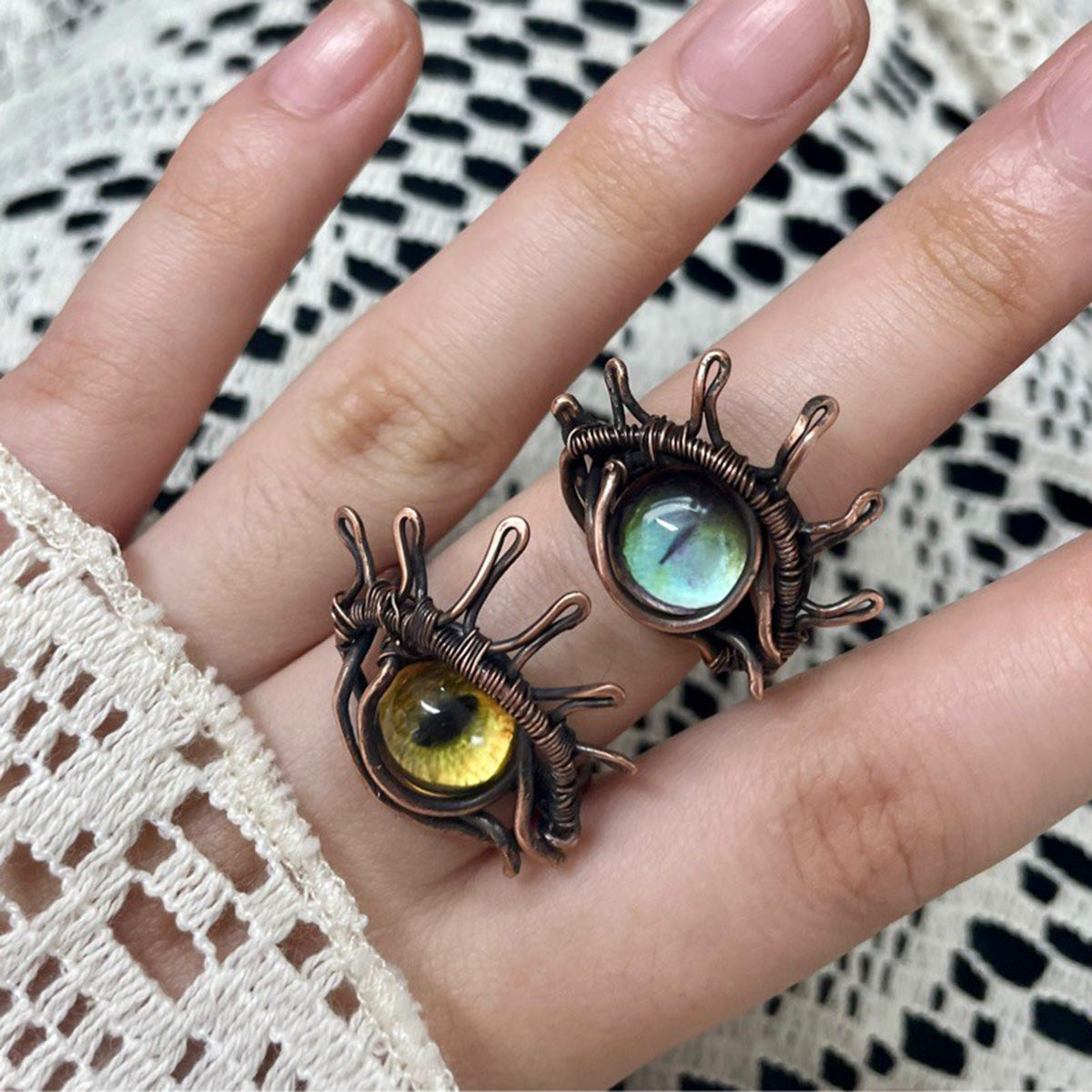 Courage | Devil's Eye Ring | Increase luck and purify negative energy | Sacred Mountain Energy Blessing | handmade