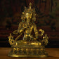 Qing Dynasty Vajrasattva statue Tibetan antique Buddha statue Gilt inlaid with Gemstones Minzhu Lin Temple Pure Tibetan