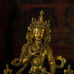 Qing Dynasty Vajrasattva statue Tibetan antique Buddha statue Gilt inlaid with Gemstones Minzhu Lin Temple Pure Tibetan