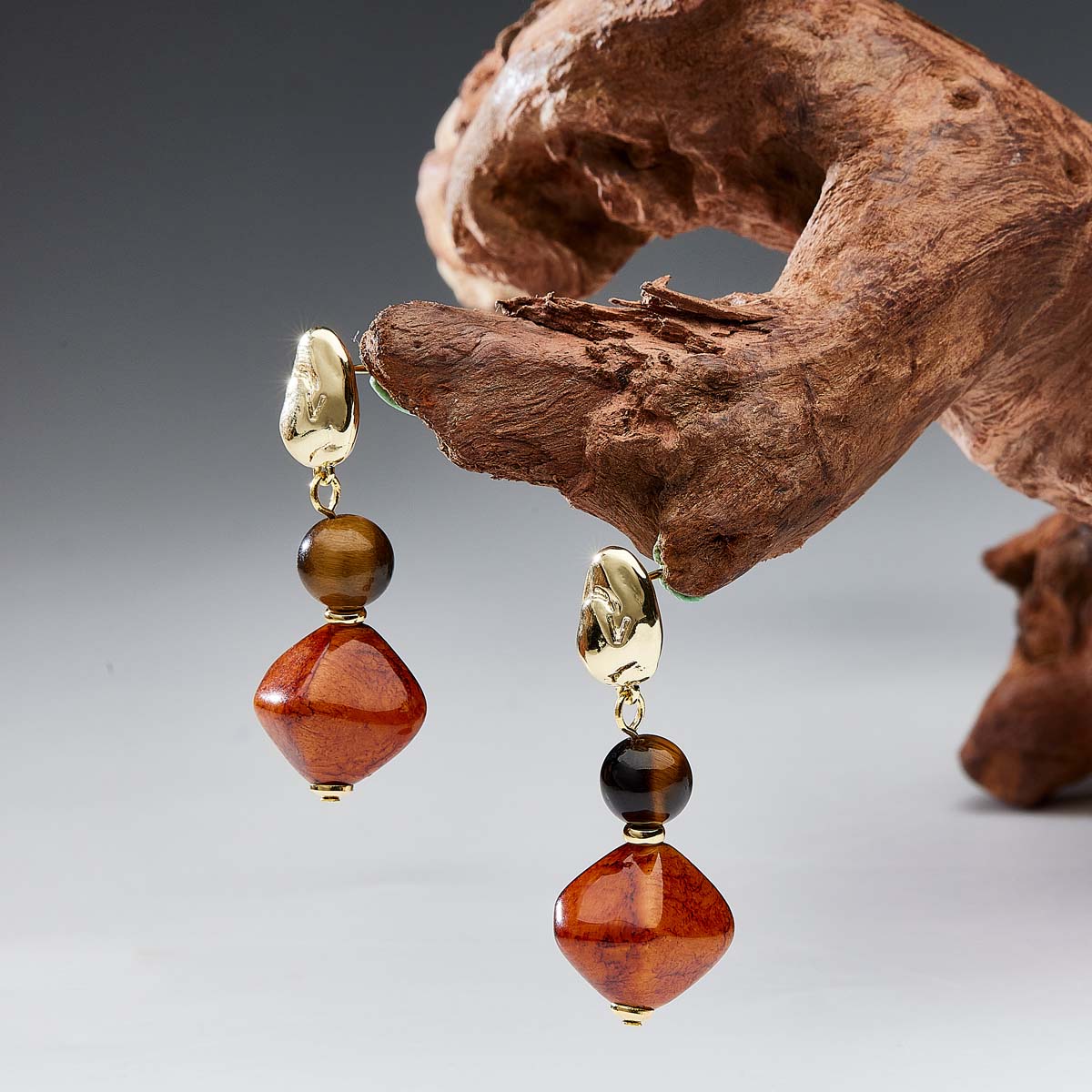 Wealth Energy Tiger's Eye Earrings