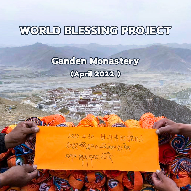 Hang the prayer flags for you in Ganden Monastery puretibetan