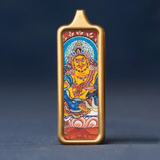 Vitality Guardian Thangka Pendant Titanium Green Tara Necklace